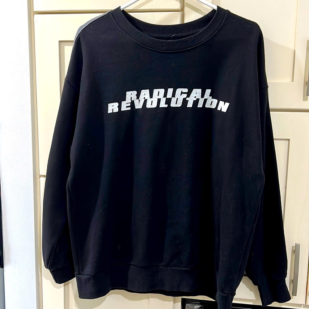 Radical Revolution Oversize Sweater with reflective letters and strips